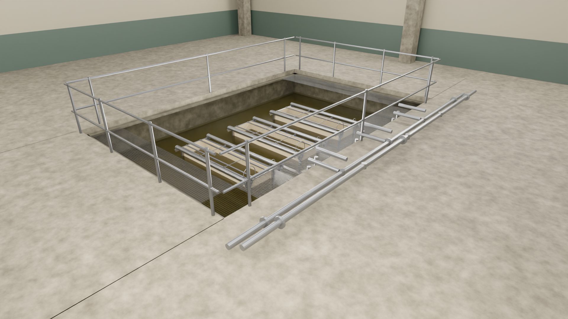On-Board Scour cassettes in a municipal membrane tank. Built in Poughkeepsie.